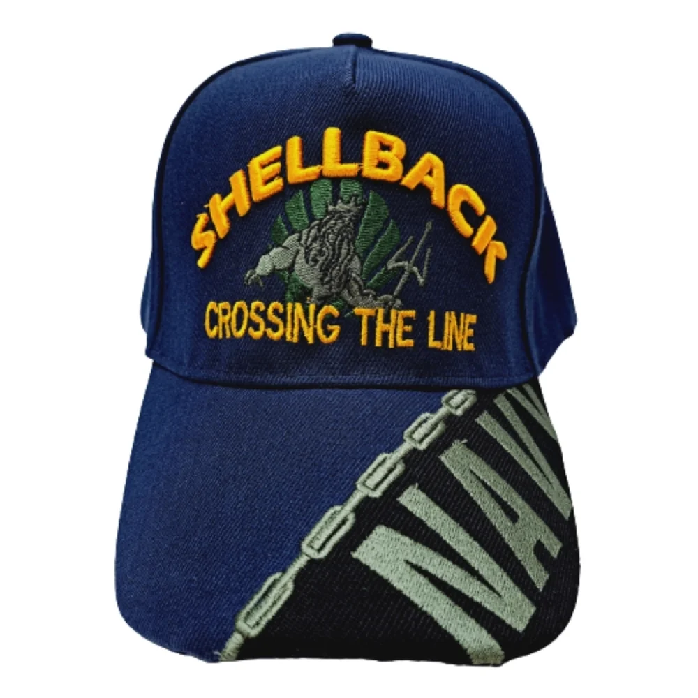 United States Navy Veteran Shellback Men's Ball Cap Hat Blue